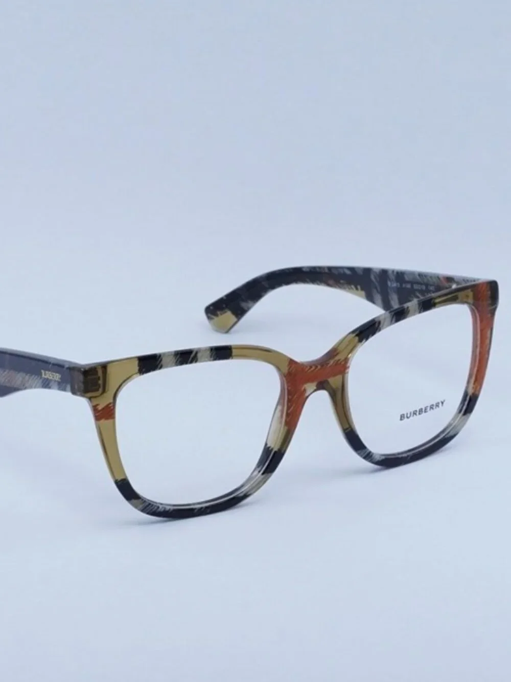 Burberry BE2415 4146 Eyeglasses Check Sand 53mm Square Frame